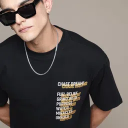 The Roadster Life Co. Pure Cotton Typography Printed Relaxed Fit T-shirt-picture-28