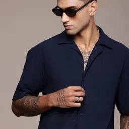 The Roadster Life Co. Drop-Shoulder Sleeves Seersucker Casual Shirt-image-18