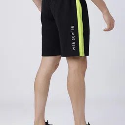 HIGHLANDER Men Black Solid Slim Fit Sports Shorts image 4