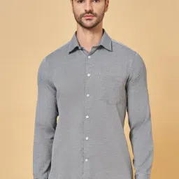Byford by Pantaloons Asphalt Cotton Slim Fit Texture Shirt-picture-44