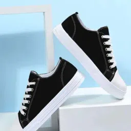 Shoetopia Kids Black & White Casual Sneakers-picture-40