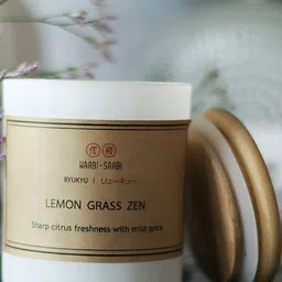 WAABI - SAABI Tan Lemon Grass Zen Jar Candle image 3