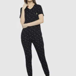 Vimal Jonney Black Graphic Print Pajama Set image 1