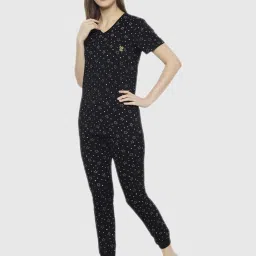Vimal Jonney Black Graphic Print Pajama Set image 4