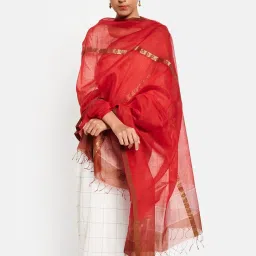 Fabindia Red Woven Pattern Dupatta image 2