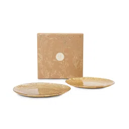 Pure Home and Living Set of 2 Green Ribbed Dessert Plates image 2