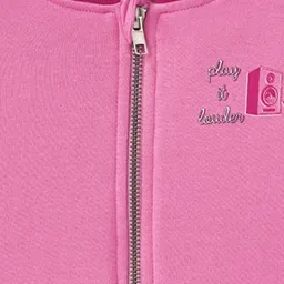 Ed-a-Mamma Kids Pink Cotton Color Block Full Sleeves Jacket image 3