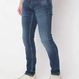 Spykar Blue Cotton Slim Fit Jeans image 3