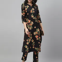 Ziyaa Black Printed Straight Kurta image 4