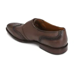 Louis Philippe Men's Brown Monk Shoes image 5