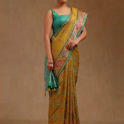 Soch Light Green Woven Design Saree With Unstitched Blouse image 2