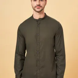 Byford by Pantaloons Olive Cotton Slim Fit Shirt-picture-16