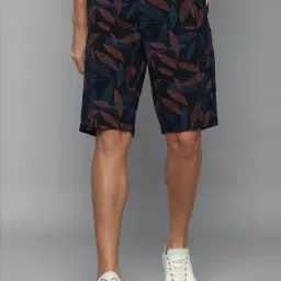 Allen Solly Navy Cotton Slim Fit Printed Shorts image 1