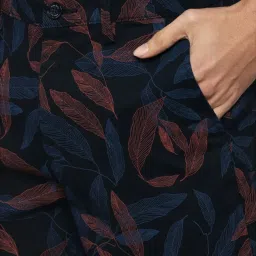 Allen Solly Navy Cotton Slim Fit Printed Shorts image 4