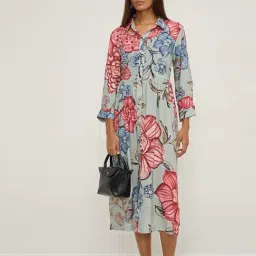Utsa by Westside Sage Floral Design Shirt Dress-picture-23