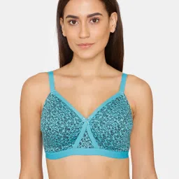 Rosaline by Zivame Blue Non Wired Non Padded Full Coverage Bra image 1