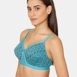 Rosaline by Zivame Blue Non Wired Non Padded Full Coverage Bra image 3