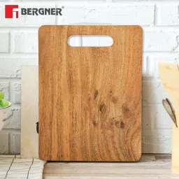 Bergner Brown Wooden Chopping Board with Smooth Surface & Acacia Wood image 2