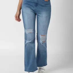 FOREVER 21 WOMEN HIGH WAIST FLARED FIT REGULAR LENGTH JEANS image 1