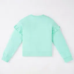 Ed-a-Mamma Kids Green Cotton Embroidered Full Sleeves Sweatshirt image 2