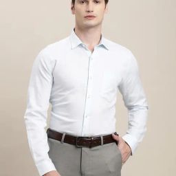 Turtle White Cotton Slim Fit Self Design Shirt-picture-32