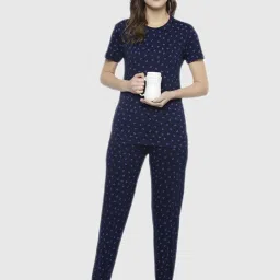 Vimal Jonney Blue Graphic Print Pajama Set image 4