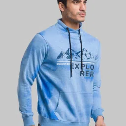 Parx Blue Regular Fit Printed Sweatshirt image 4