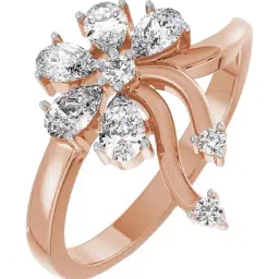 Emori 18k Rose Gold & Diamond Floral Fantasy Ring-image-58