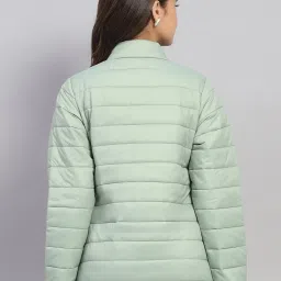 Rock.it Green Nylon Blend Solid Full Sleeve Jacket image 2