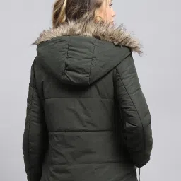 Monte Carlo Green Polyester Blend Solid Full Sleeve Jacket image 2