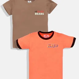 YK X Minute Mirth Boys Pack of 2 Printed Round Neck T-shirts-picture-19