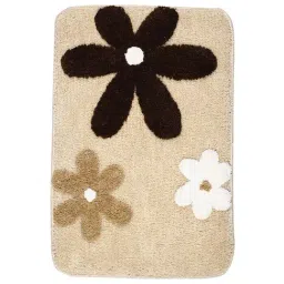 Saral Home Beige & Brown Cotton 1440 GSM Bath Mat - Set of 1 image 2