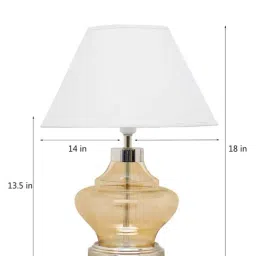 kapoor lamp shades Kapoor E Illuminations 'Arnie' White & Antique Gold Glass Table Lamp - Set of 1 image 2