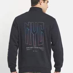 Octave Navy High Neck Regular Fit Sweatshirt image 2