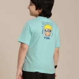 Kidsville Naruto Printed Regular Fit Mint Green T-Shirt For Boys image 2
