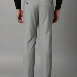 Louis Philippe Grey Slim Fit Checks Trousers image 2