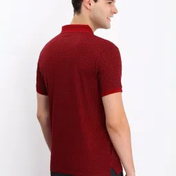 Allen Solly Maroon Cotton Regular Fit Printed Polo T-Shirt image 2