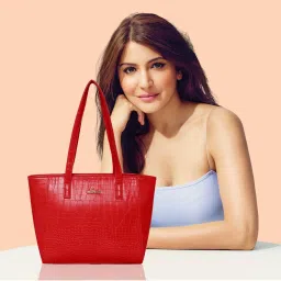 Lavie BETSCROSSY SM EW Red Textured Medium Tote Handbag image 2