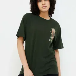 Ginger by Lifestyle Green Cotton Printed T-Shirt-picture-23