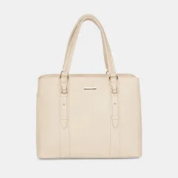 Forever Glam by Pantaloons Ivory Solid Medium Shoulder Handbag image 2