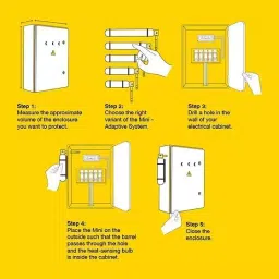 Ceasefire Mini Automatic Fire Extinguisher 50 mm Barel Adaptive 68°C Stored Pressure 500 g Fluorketone (FK-5-1-12) Red, CF-001348BA image 3