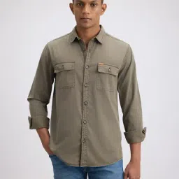 Pepe Jeans Green Cotton Regular Fit Shirt-picture-46