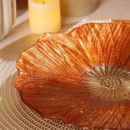 Pure Home and Living Solid Orange Glass Small Side Bowls image 2