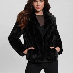 Guess Black Solid Full Sleeves Jacket-picture-2
