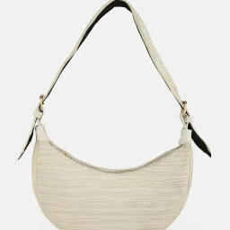 Gaurapakhi Cream Medium Striped Hobo Bag image 2