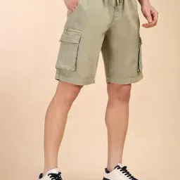 Thomas Scott Green Cotton Straight Fit Shorts image 4