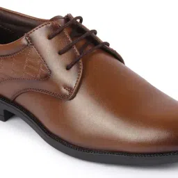 FAUSTO Men's Tan Derby Shoes image 5