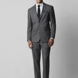 Van Heusen Grey Slim Fit Checks Two Piece Suit-picture-36