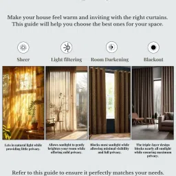 DDECOR Live Beautiful Beige Polyester 9 ft Long Door Curtain image 5