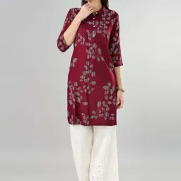 Rangmanch by Pantaloons Maroon Printed Straight Kurta-picture-49